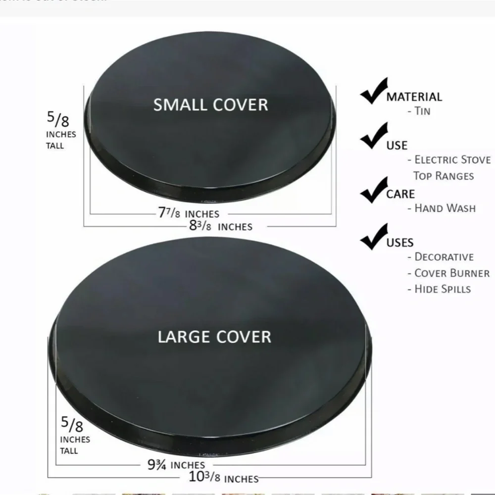 Stove Range Covers Coffee Themed Metal Round Set of 4 Gold Multicolor